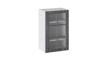 Навесной шкаф Прованс (Белый глянец/Санторини темный) со стеклом В_72-45_1ДРс в Артеме