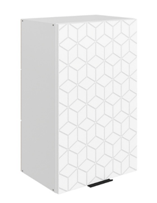 Шкаф настенный Стоун L450 Н720 (1 дв. гл.) с фрезировкой (белый/джелато софттач) во Владивостоке