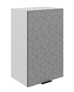 Кухонный шкаф Стоун L450 Н720 (1 дв. гл.) с фрезировкой (белый/оникс софттач) во Владивостоке