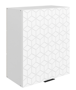 Кухонный шкаф Стоун L600 Н720 (1 дв. гл.) с фрезировкой (белый/джелато софттач) во Владивостоке - предосмотр