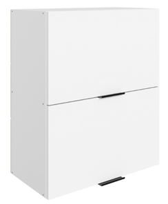 Кухонный шкаф Стоун L600 Н720 (2 дв. гл. гориз.) (белый/джелато софттач) в Находке