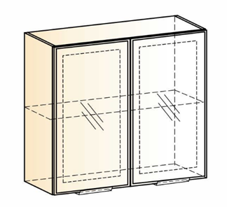 Кухонный навесной шкаф Стоун L800 Н720 (2 дв. рам.) во Владивостоке - предосмотр 1