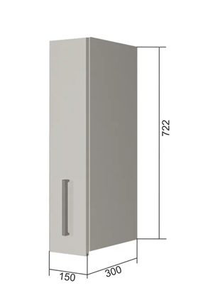 Кухонный шкаф В7 15, Сатин/Белый во Владивостоке - изображение