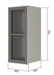 Навесной кухонный шкаф В7 30, Стекло/Антрацит в Уссурийске