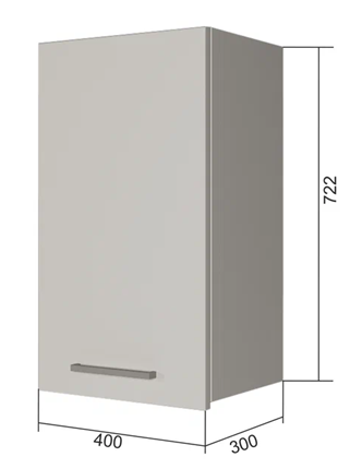 Шкаф настенный В7 40, Сатин/Белый в Артеме - изображение