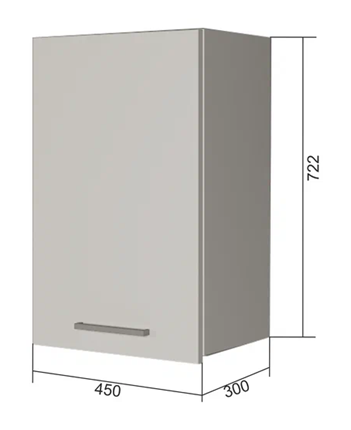 Шкаф на кухню В7 45, Сатин/Белый в Артеме - изображение
