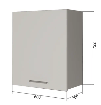 Кухонный шкаф В7 60, Бетон пайн/Антрацит в Уссурийске - изображение
