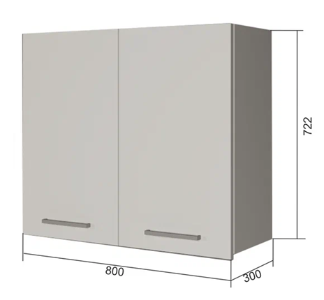 Навесной шкаф В7 80, Сатин/Белый в Артеме - изображение