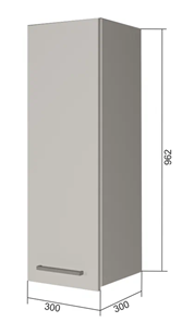 Навесной шкаф В9 30, МДФ Софт бирюза/Белый во Владивостоке