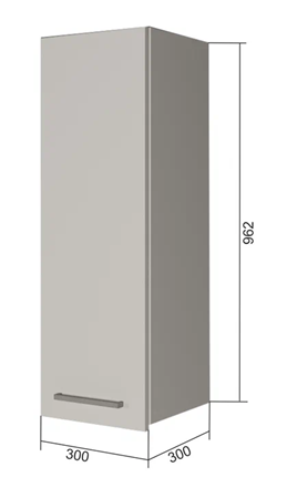 Шкаф навесной В9 30, Сатин/Белый во Владивостоке - изображение