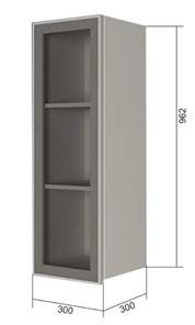 Кухонный навесной шкаф В9 30, Стекло/Антрацит в Артеме