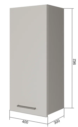 Шкаф кухонный В9 40, Сатин/Белый в Артеме - изображение