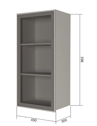 Шкаф на кухню В9 45, Стекло/Антрацит в Артеме - изображение