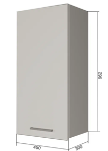 Навесной кухонный шкаф В9 45, МДФ Софт бирюза/Антрацит во Владивостоке