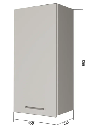 Настенный шкаф В9 45, Сатин/Белый в Артеме - изображение