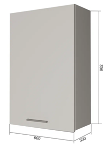 Кухонный навесной шкаф В9 60, МДФ Графит/Белый в Находке