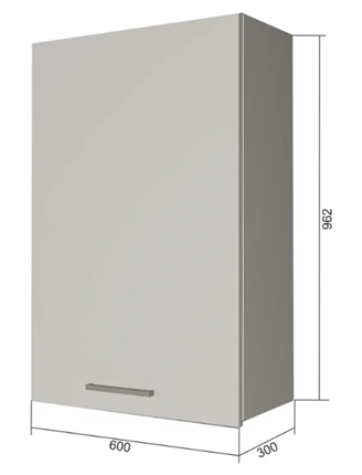 Шкаф кухонный В9 60, Сатин/Белый во Владивостоке - изображение