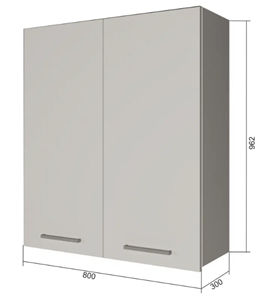 Кухонный навесной шкаф В9 80, МДФ Черный матовый/Белый во Владивостоке