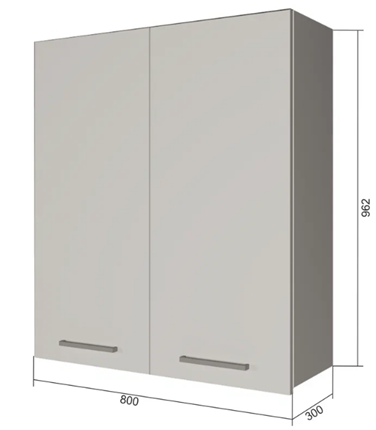 Шкаф навесной В9 80, Сатин/Белый в Артеме - изображение