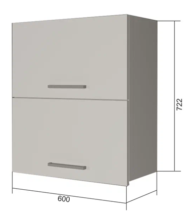 Навесной кухонный шкаф ВГ2 60, Сатин/Белый в Артеме - изображение