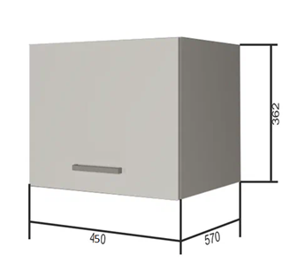 Настенный шкаф ВГ45Г, Белое гладкое Ламарти/Антрацит в Артеме