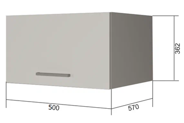 Навесной шкаф ВГ50Г, Белое гладкое Ламарти/Антрацит в Артеме - предосмотр