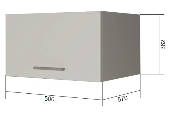 Навесной кухонный шкаф ВГ50Г, Белое гладкое Ламарти/Белый в Находке - изображение