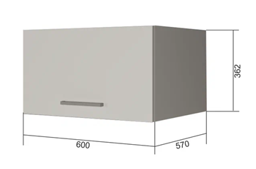 Шкаф настенный ВГ60Г, Белое гладкое Ламарти/Антрацит в Находке