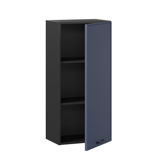 Навесной кухонный шкаф высокий 450 Индиго ЛД 298.430.000.153, Чёрный/Тёмно-синий во Владивостоке - изображение 1