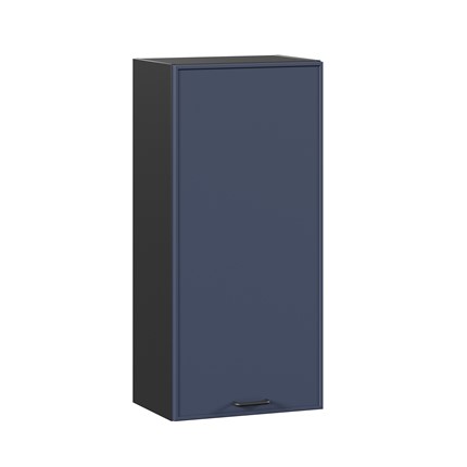 Навесной кухонный шкаф высокий 450 Индиго ЛД 298.430.000.153, Чёрный/Тёмно-синий в Артеме - изображение