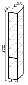Кухонный шкаф-пенал Стайл, П400г(2332), МДФ в Артеме