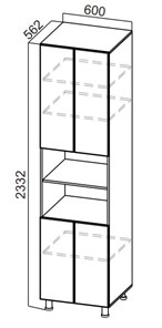 Шкаф-пенал распашной Стайл, П600(2332), МДФ в Находке