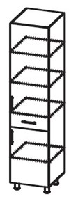 Шкаф-пенал с ящиком Некст МДФ А40 МДФ глянец, металлик, премиум в Артеме