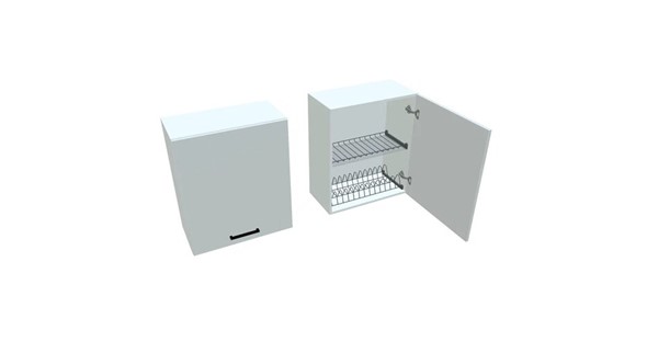 Шкаф с сушкой для посуды ВС7 60, Белое гладкое Ламарти/Белый в Находке - изображение
