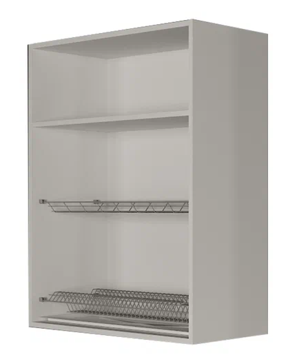 Шкаф с сушкой для посуды ВС9 80, Сатин/Белый в Находке - изображение 1