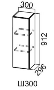 Кухонный навесной шкаф Модус, Ш300/912, галифакс в Находке