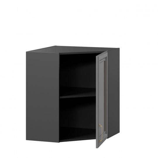 Навесной угловой шкаф Джелатто 600 ЛД 241.610.000.158, Черный/Оникс серый во Владивостоке - изображение 1