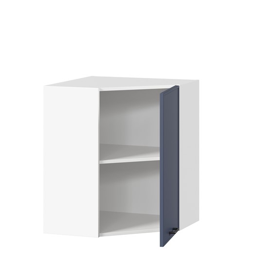Настенный угловой шкаф Индиго ЛД 298.610.000.116, Белый/Тёмно-синий в Уссурийске - изображение 1