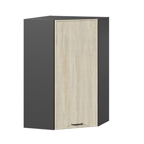 Шкаф кухонный угловой высокий Индиго ЛД 298.620.000.075, Чёрный/Дуб Мадейра топаз во Владивостоке