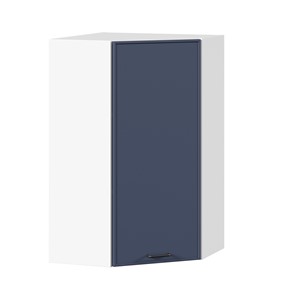 Угловой настенный шкаф высокий Индиго ЛД 298.620.000.117, Белый/Тёмно-синий во Владивостоке - предосмотр