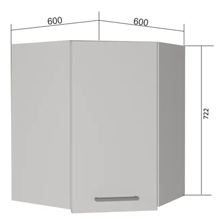 Угловой кухонный шкаф ВУ7, Сатин/Белый в Находке - изображение