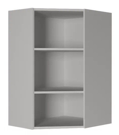Навесной угловой шкаф ВУ9, Сатин/Белый в Находке - изображение 1