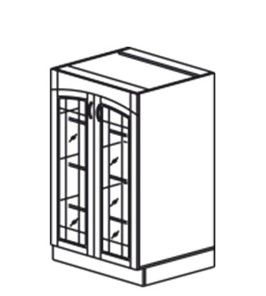 Кухонный шкаф Кантри хозяйственный (буфет со стеклом) 1320*600*525 мм в Артеме