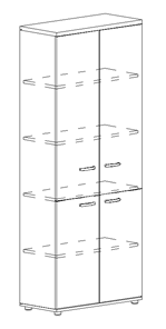 Шкаф для документов 4-х дверный Albero (78х36,4х193) в Артеме