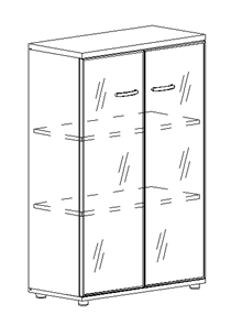 Шкаф средний Albero, со стеклом в рамке (78х36,4х119,4) в Артеме