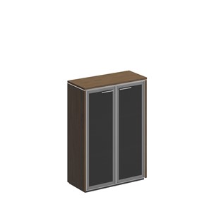Шкаф для документов средний Velar, дуб табачный, со стеклянными дверьми (94х41х132) ВЛ 312 в Уссурийске