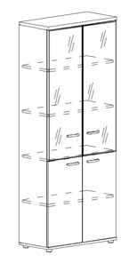 Шкаф для документов Albero, со стеклянными дверьми (78х36,4х193) в Артеме