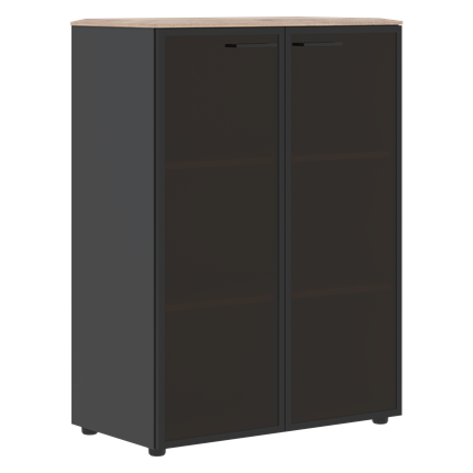 Шкаф JAY JMC 85.7 комбинированный с дверьми в металлической рамке 850х430х1165 Дуб Каньон/Антрацит во Владивостоке - изображение
