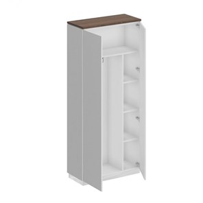 Шкаф для одежды с дополнением Bravo, дуб гладстоун/белый премиум/белый премиум (90х40х203.4) в Артеме