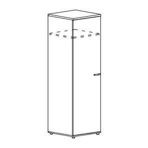 Шкаф для одежды глубокий узкий Albero (60х59х193) в Артеме